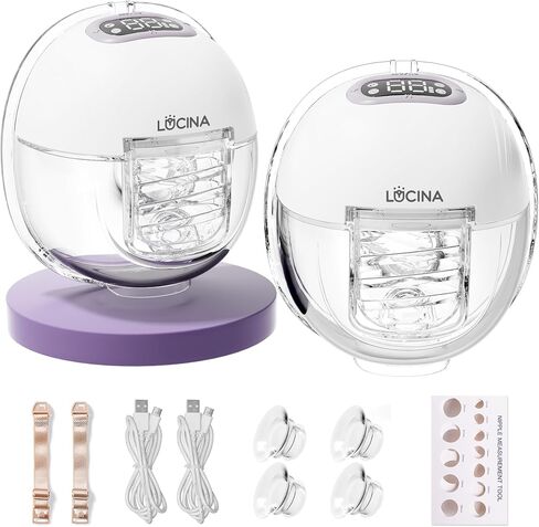 Breast Pump Hands Free, Wearable Breastfeeding Pump with 4 Modes & 9 Levels, Portable Electric Breast Pump, Strong Suction, Discreet & Smart Display, 19/21/24mm Insert/Flange, 2 Pack in Kuwait
