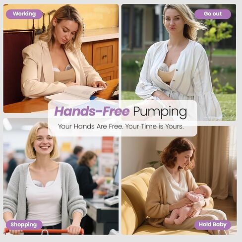 Breast Pump Hands Free, Wearable Breastfeeding Pump with 4 Modes & 9 Levels, Portable Electric Breast Pump, Strong Suction, Discreet & Smart Display, 19/21/24mm Insert/Flange, 2 Pack in Kuwait