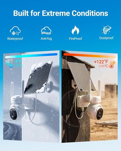 2026 Non-WiFi Cellular Security Camera with 360Day Unlimited Mobile Data | 24/7 Continuous Recording, Smart Motion Detection, 64GB Micro SD, Remote Mornitoring Farm/Jobsite/Ranch/Park in Kuwait