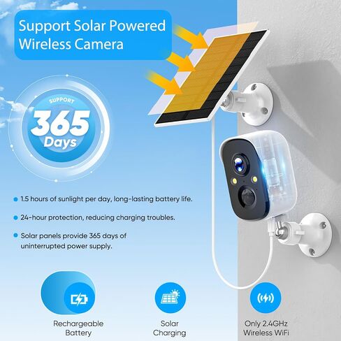 4MP Security Cameras Wireless Outdoor, Battery Powered Home Security Camera, AI Detection, Color Night Vision, 2-Way Audio, Optional Cloud & Local Storage, Compatible with Alexa in Kuwait