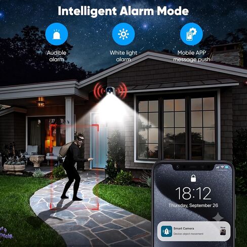 4MP Security Cameras Wireless Outdoor, Battery Powered Home Security Camera, AI Detection, Color Night Vision, 2-Way Audio, Optional Cloud & Local Storage, Compatible with Alexa in Kuwait