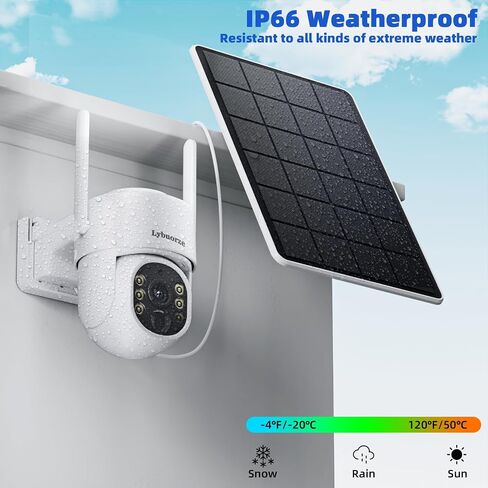 4MP 4G LTE Solar Security Camera Wireless Outdoor, No WiFi & No Power Needed, 360° Pan Tilt View, Color Night Vision, AI Motion Detection, 2-Way Talk, Built-in SIM & 32GB SD Card for Farm in Kuwait