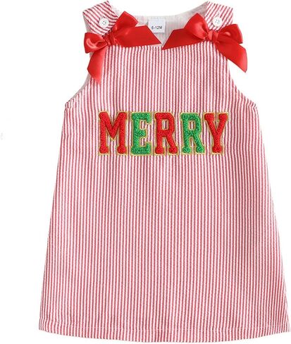 Afunbaby Toddler Baby Girl Thanksgiving Outfit Turkey Croissant Fall Dress | Little Girls Fall Clothes Sleeveless Crew Neck Bow Thanksgiving Turkey Croissant Embroidery Dresses Cute Baby Girl Clothes in Kuwait
