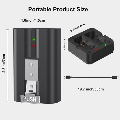 2-Pack Replacement Battery for Ring Doorbell | 6040mAh Rechargeable Camera Batteries with Charger Station for Ring Video Doorbell 2/3/3 Plus/4, Spotlight Cam, Stick Up Cam in Kuwait