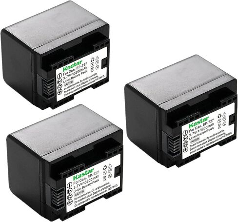 Kastar 4-Pack BP-727 Battery 3.7V 3200mAh Replacement for Canon BP-708 BP708, BP-709 BP709, BP-718 BP718, BP-727 BP727, US 6055B002 Battery, Canon CG-700 CG700 Charger in Saudi Arabia