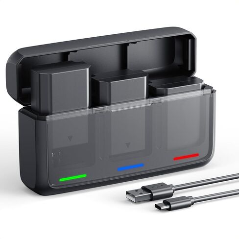 K&F CONCEPT 3-Pack NP-FZ100 Battery and Upgraded 20W LED PD Battery Charger Compatible with Sony A7iii, A7iv, A7C, FX3, FX30, A9, A6600, A6700, ZV-E1, ZV-E10ii, Alpha 9, A9S, A7R III, A7R IV, A7RV in Kuwait
