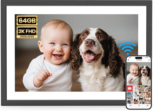 Frameo 10.1" Digital Picture Frame HD IPS Touch Screen Share Moments Remotely Anywhere WiFi Electronic Photo Frame Photo Gifts for Mother Dad Grandparents in Kuwait