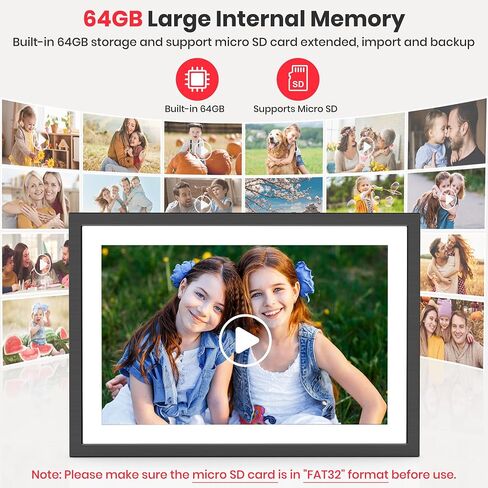 Frameo 10.1" Digital Picture Frame HD IPS Touch Screen Share Moments Remotely Anywhere WiFi Electronic Photo Frame Photo Gifts for Mother Dad Grandparents in Kuwait