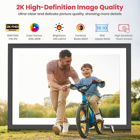 Frameo 10.1" Digital Picture Frame HD IPS Touch Screen Share Moments Remotely Anywhere WiFi Electronic Photo Frame Photo Gifts for Mother Dad Grandparents in Kuwait