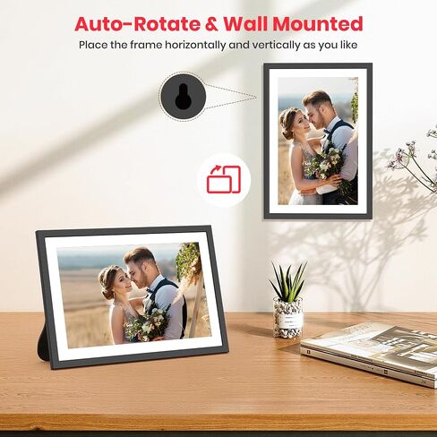Frameo 10.1" Digital Picture Frame HD IPS Touch Screen Share Moments Remotely Anywhere WiFi Electronic Photo Frame Photo Gifts for Mother Dad Grandparents in Kuwait