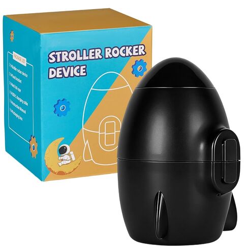 Portable Stroller Rocker Sleep Aid, Fits All Strollers and Prams,Gently Rocks Any Stroller or Pram, Rechargeable Bouncer with Adjustable Speed Black in Kuwait