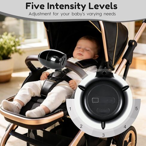 Portable Stroller Rocker Sleep Aid, Fits All Strollers and Prams,Gently Rocks Any Stroller or Pram, Rechargeable Bouncer with Adjustable Speed Black in Kuwait