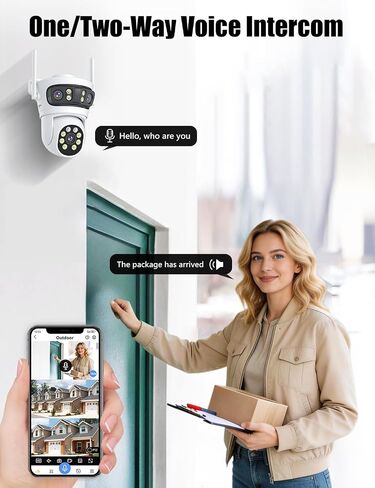 Three Lens PTZ CCTV System H.265 Wireless Surveillance System 6MP Two Way Audio IP Security Camera Auto Tracking, Color Night Version, Motion Detection in Kuwait