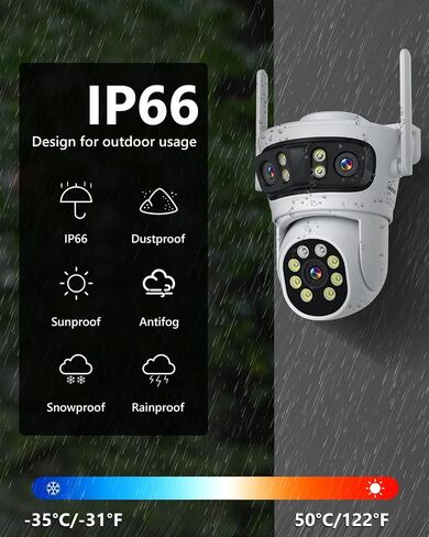 Three Lens PTZ CCTV System H.265 Wireless Surveillance System 6MP Two Way Audio IP Security Camera Auto Tracking, Color Night Version, Motion Detection in Kuwait