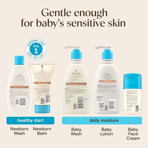 Aveeno Baby Essential Skincare Gift Set, 5-Piece Collection with Wash and Shampoo, Daily Moisture Body Lotion, Face Moisturizer & Newborn Wash and Baby Balm, Gentle Daily Care for Sensitive Skin | Sensitive Skin in Kuwait