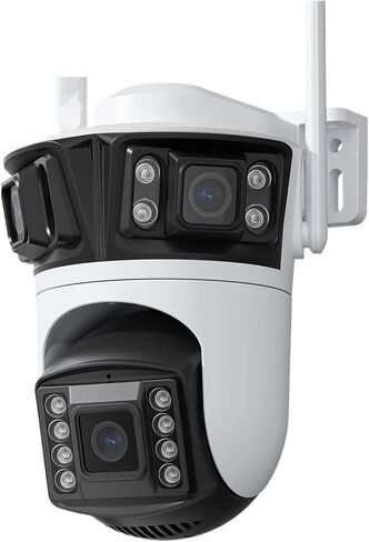 6K 12MP AI 3-Lens Security Camera System – 3-Screen Live View, Human Detection, Waterproof IP66, 4K Ultra HD Video Surveillance(EU Plug,12MP NO SD Card) in Kuwait