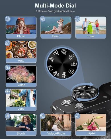 8K Digital Camera, 88MP Cameras for Photography, WiFi Vlogging Camera for YouTube with 3" 180° Flip Screen, 18X Zoom UHD Autofocus Video Camara with Lens Hood, 64GB Card in Kuwait