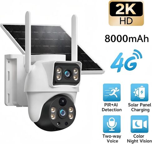 XIAOVV Home Security Camera System: 4G LTE Outdoor & 2K WiFi Indoor in Kuwait