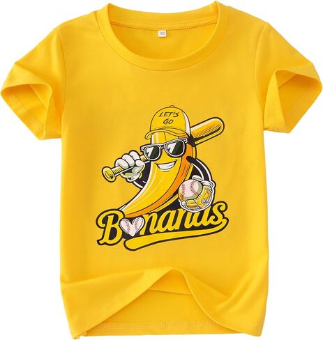Kid Toddler Boys Girls Baseball Shirt Baseball Team Graphic T-Shirt Banana Baseball Fan Tees Game Day Outfit Tops in Kuwait