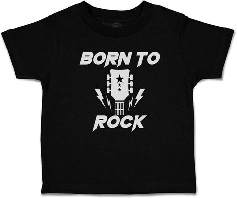 Toddler T-Shirt Born to Rock with Guitar Star Boy & Girl Clothes Baby Funny Tee in Kuwait