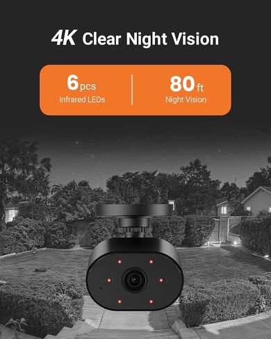 Anlapus 4K Home Security Camera System Outdoor Indoor, 4 x Weatherproof CCTV Surveillance Camera and 4 x Pan/Tilt Cam, AI Human Vehicle Detection, 80ft Night Vision, Audio Recording, Remote Access in Kuwait