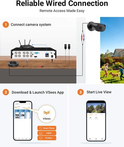 Anlapus 4K Home Security Camera System Outdoor Indoor, 4 x Weatherproof CCTV Surveillance Camera and 4 x Pan/Tilt Cam, AI Human Vehicle Detection, 80ft Night Vision, Audio Recording, Remote Access in Kuwait