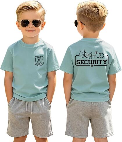 Toddler Boys Ring Security Shirt Ring Bearer Outfit Kids Funny Wedding Proposal T-Shirt Bridal Party Tee Summer Top in Kuwait
