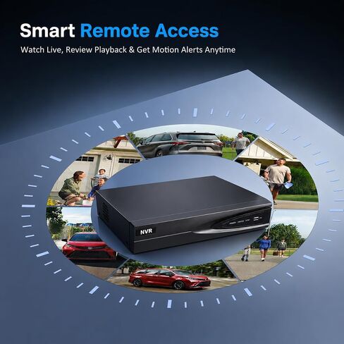 NVR608-Q1/8P 4K 8CH PoE Security Camera Kit, 4pcs DS-383F-SL 8MP Dual-Light Turret Cameras Outdoor with Human/Vehicle Detection, 1TB HDD Included,4 Cable Storage Junction Boxes & Guarding Vision App in Kuwait
