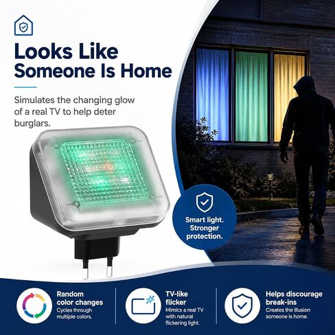 Fake Dummy TV Simulator,LED Security TV,Theft Deterrent Home Security Timer, utomatically Turn On After Dark, Adjustable Angle,for Use When There is No One at Home in Kuwait