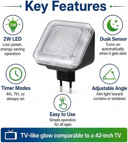 Fake Dummy TV Simulator,LED Security TV,Theft Deterrent Home Security Timer, utomatically Turn On After Dark, Adjustable Angle,for Use When There is No One at Home in Kuwait