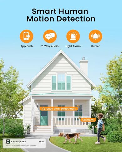 Solar Security Cameras Wireless Outdoor, Home Security Camera System | No Subscription, 6-Cam Pack, 360° Pan & Tilt, Color Night Vision, 5G & 2.4G WiFi, 500GB HDD 10CH NVR, Motion Detection in Kuwait