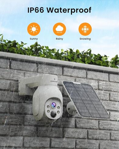 Solar Security Cameras Wireless Outdoor, Home Security Camera System | No Subscription, 6-Cam Pack, 360° Pan & Tilt, Color Night Vision, 5G & 2.4G WiFi, 500GB HDD 10CH NVR, Motion Detection in Kuwait