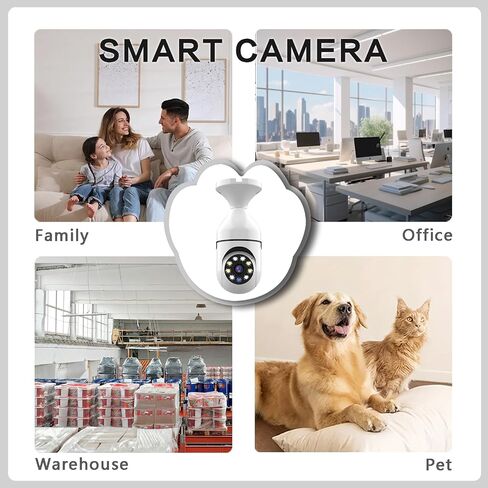 Light Bulb Security Camera 2-Pack, 5GHz WiFi, 360° PTZ Outdoor in Kuwait
