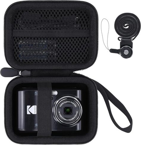 Hard Carrying Case for KODAK PIXPRO FZ55/FZ45/FZ43 Digital Camera | Protective Storage Box, Portable Carrying Box, Shockproof, Anti-crush, Mesh Pocket, Compact & Lightweight, White Case in Kuwait