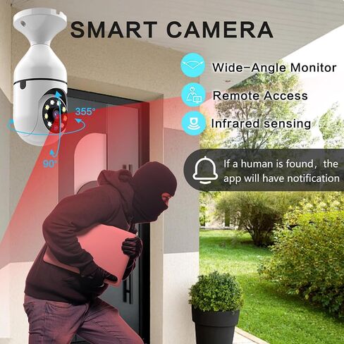 Light Bulb Security Camera 2-Pack, 5GHz WiFi, 360° PTZ Outdoor in Kuwait