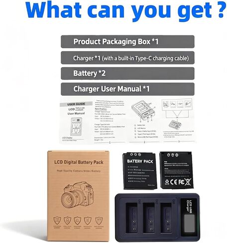 2 Packs Replacement DB-120 Batteries Compatible with Ricoh GR IV Camera & 3 Channel Charger Hub, Rechargeable Battery for Ricoh GR IV Accessories in Kuwait