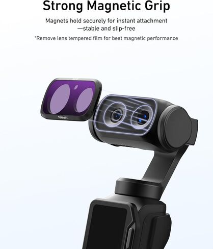 TELESIN ND Filter Set for Insta360 Luna Ultra Accessories, ND4 ND16 ND64 Neutral Density Lens Filters, Multi-Coated HD Optical Glass for Cinematic Video, Vlogging, Travel & Outdoor Sports in Kuwait
