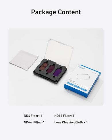TELESIN ND Filter Set for Insta360 Luna Ultra Accessories, ND4 ND16 ND64 Neutral Density Lens Filters, Multi-Coated HD Optical Glass for Cinematic Video, Vlogging, Travel & Outdoor Sports in Kuwait