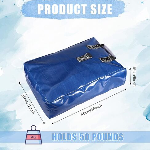 PEUTIER 6pcs Vinyl Sandbags, Waterproof Inflatable Bounce House Sand Bags Anchor Safety Weight Product for Canopies Tents and Water Slides (Blue) in Kuwait