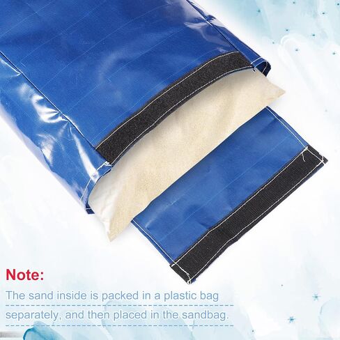 PEUTIER 6pcs Vinyl Sandbags, Waterproof Inflatable Bounce House Sand Bags Anchor Safety Weight Product for Canopies Tents and Water Slides (Blue) in Kuwait