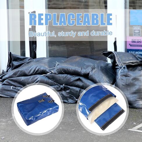 PEUTIER 6pcs Vinyl Sandbags, Waterproof Inflatable Bounce House Sand Bags Anchor Safety Weight Product for Canopies Tents and Water Slides (Blue) in Kuwait