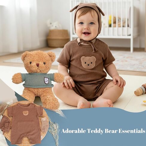 Baby Boy Gift Basket | Baby Boy Gifts for Baby Shower | 9PCS Newborn Essential with Teddy Bear Outfit, Plush Bear, Soothing Bracelet, Pacifier Clip | Welcome Baby Gift Box Gender Reveal Set in Kuwait