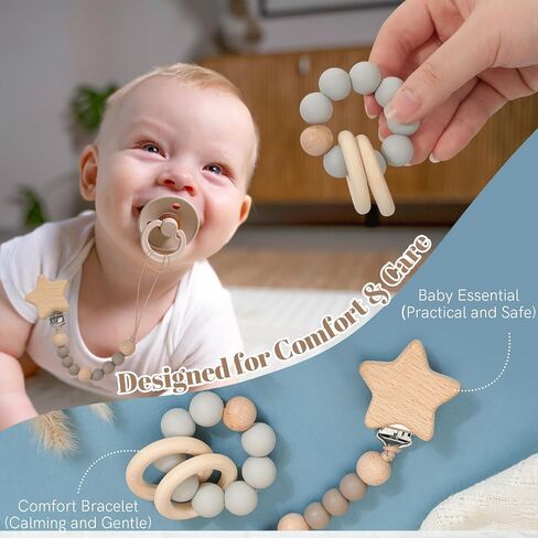 Baby Boy Gift Basket | Baby Boy Gifts for Baby Shower | 9PCS Newborn Essential with Teddy Bear Outfit, Plush Bear, Soothing Bracelet, Pacifier Clip | Welcome Baby Gift Box Gender Reveal Set in Kuwait