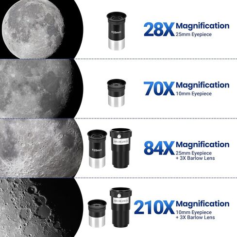 ESSLNB Telescope, 80mm Aperture 700mm Astronomy Refractor Telescope for Adults Beginners, High Transmission Travel Professional Telescope with Stargazing App Wireless Remote Phone Adapter (70080G) in Kuwait