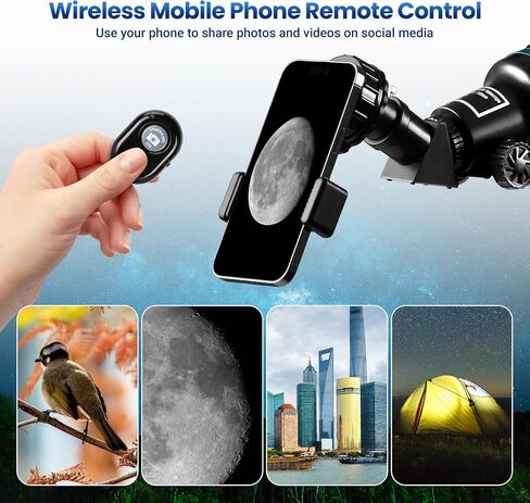 ESSLNB Telescope, 80mm Aperture 700mm Astronomy Refractor Telescope for Adults Beginners, High Transmission Travel Professional Telescope with Stargazing App Wireless Remote Phone Adapter (70080G) in Kuwait