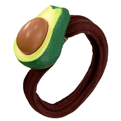 Avocado Resin Hair Scrunchies 3-Pack - Soft Breathable Elastic Hair Ties with Fruit Designs for Women & Girls Ponytail Styling (3-pack of avocados) in Kuwait