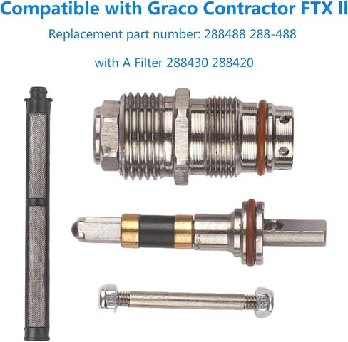 2-Pack Spray Gun Repair Kit 288488 288-488 for Graco Airless Spray Gun Contractor & FTx II with A Filter 288430 288420 in Kuwait