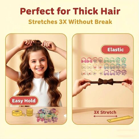 26 Pcs French Toddler Hair Ties for Girls – Cute Flower Seamless Ponytail Holders & Elastic Scrunchies – Ouch-Free Hair Accessories for Baby & Little Girls with Thick Hair (Pink, Purple, Blue mix) in Kuwait