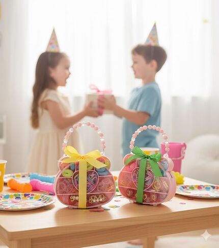Baby Hair Accessories Set - Colorful Hair Tie & Elastic Rubber Bands with Rabbit Organizer Box, Mini Ribbon Hair Clips for Toddlers, Kids, Infants, and Girls - Birthday Gift for Little Girls in Kuwait