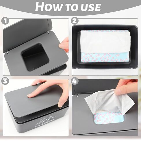 3 Pack Baby Wipes Dispenser for Bathroom Baby Wipe Holder with Lid Wipe Container Toilet Tissue Storage Box Case for Bathroom Home Office Decor in Kuwait